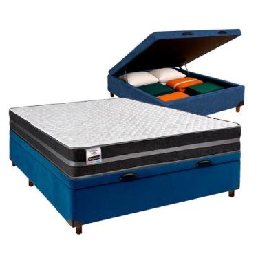 Imagem de Cama Box Bau Blindado Casal + Colchão Molas Ultralastic - Inducol