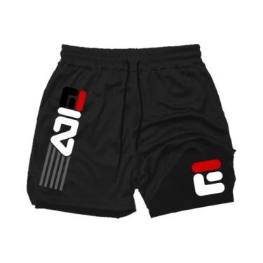 Imagem de Shorts De Treino Masculinos De Secagem Rápida Com Dupla Camada 2 Em 1 