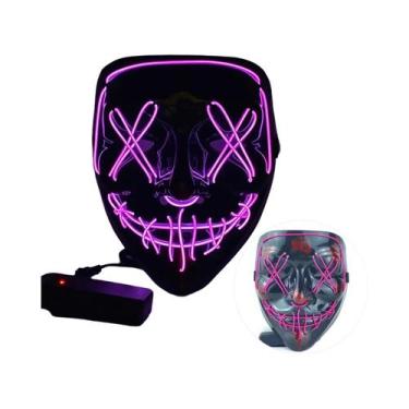Imagem de Máscara De Halloween LED Para Homens, Brilha No Escuro, Cobertura Faci