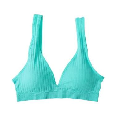 Imagem de Sutiã Esportivo Sem Costura Feminino Com Decote Profundo Em V, Sem Aro