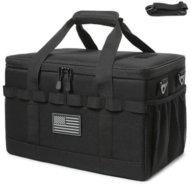 Imagem de Lemubeane Bolsa tática de armazenamento de acampamento 28L bolsa tática utilitária organizadora de panelas de acampamento organizador de porta-malas (preto)