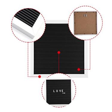 Imagem de Luqeeg Placa de Mensagem de Plástico Decoração Mutável para Sala de Estar, Quarto de Casa, Placa Montada na Parede Com Letras e Números para Mensagem DIY, 25 Cm * 25 Cm (Moldura Branca)