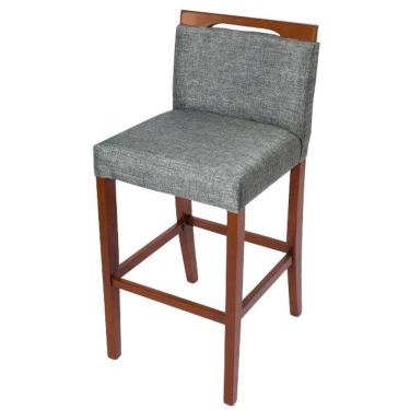 Imagem de Banqueta Alta Rogar Morel Madeira Eucalipto, Cinza