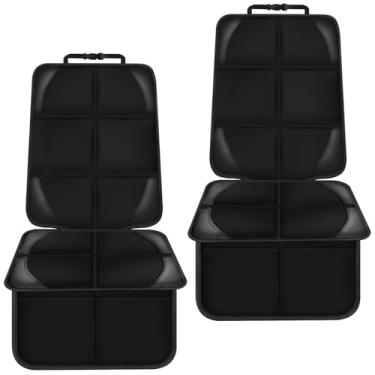 Imagem de Bacgnyer Protetor de assento de carro, pacote com 2 protetores de assento de carro para crianças e bebês, capa de assento de carro de tecido 600D impermeável e durável, com suporte antiderrapante e