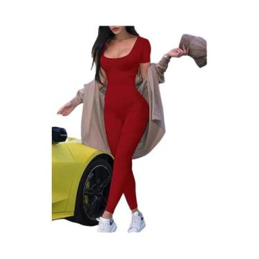 Imagem de Macacão Feminino Slim De Uma Peça Cor Sólida Moda Primavera Verão 2025