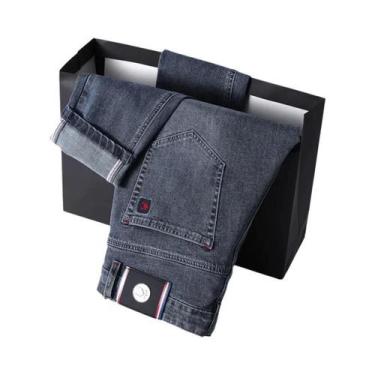 Imagem de Calças Jeans Masculinas Slim Fit Com Stretch, Estilo Europeu, Casual D