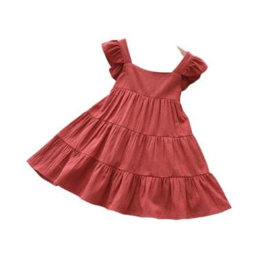 Imagem de Vestido De Princesa Sem Mangas Com Ruffles Para Bebê Menina Verão 2023
