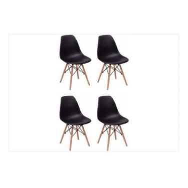 Imagem de Conjunto com 4 Cadeiras Charles Eames Eiffel Preto - Decoreshop