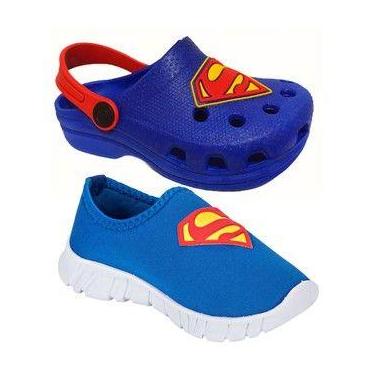 Imagem de Tenis Meia Infantil Menino e Menina + Sandália Babuche Personagens Con