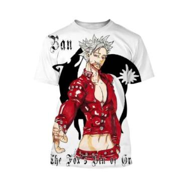 Imagem de Camiseta De Verão Com Personagem De Anime Impressa Em 3D Design Criati