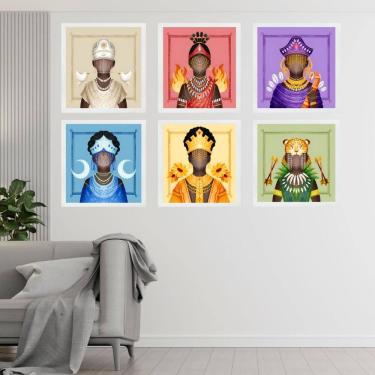 Imagem de Kit 6 Quadros Orixás Candomblé