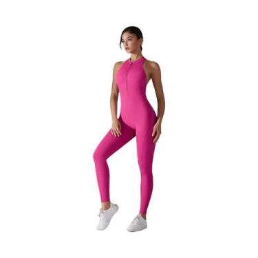 Imagem de Macacão Feminino Esportivo Sexy Sem Costas Com Efeito Scrunch, Sem Man