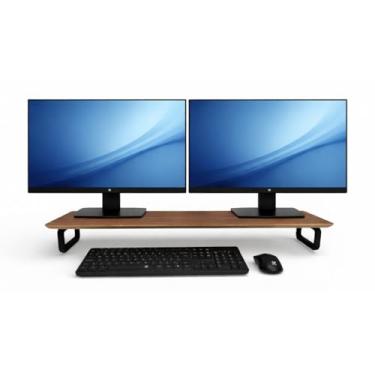 Imagem de Genérico Mesa Stand Desk 85x22Cm Suporte Elevado para Monitor Pés Oval Freijó