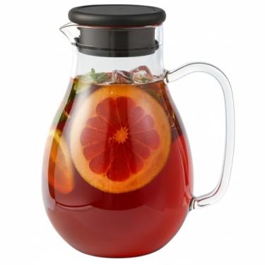 Imagem de Spreccio Jarra de vidro com tampa, garrafa de vidro borossilicato, suco de boca larga e chá gelado (redondo)