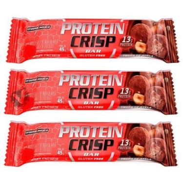 Imagem de Kit 3 Barra Protein Crisp Bar Trufa De Avelã Unidade 45g Integralmedic