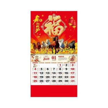 Imagem de Calendário De Parede Lunar Chinês 2026 Do Ano Do Cavalo Com Páginas De