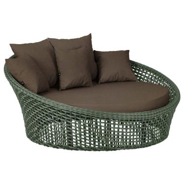 Imagem de Chaise Hungria Pintura Preta Corda Náutica E9 Trama Original Verde