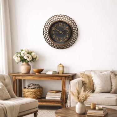Imagem de Relógio Parede Colonial Bronze Retrô Números Grandes 40cm