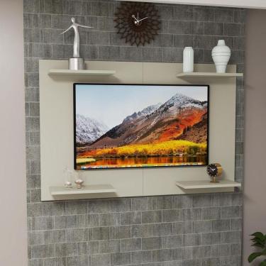 Imagem de Painel De Tv Com 4 Prateleiras Em Mdf Resistente Moderno Off White
