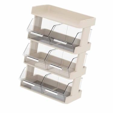 Imagem de Eujgoov Organizador de Saquinhos de chá para Bancada, Prateleira de Armazenamento de Madeira Com 3 Camadas, Rack de Mesa Elegante para Uso Doméstico ou de Escritório (4 camadas 30x17x42,5cm)