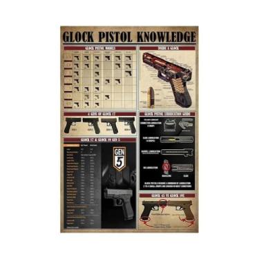 Imagem de Placa De Metal Vintage Com Tema De Pistola E Vitória, Arte Em Ferro Pa