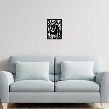 Imagem de Quadro de alto relevo leao para escritorio quarto 30x22 - Decoraset