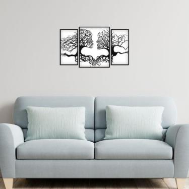 Imagem de Quadros alto relevo para sala 33x54 decorativo pessoas - Decoraset