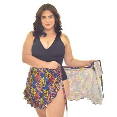 Imagem de Maio Conforto Liso Preto Plus Size Moderno Saída de Praia Paero do 46 