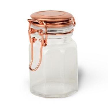 Imagem de Porta Condimento Vidro 8cm Tampa Metal Golden Rose Lyor Design, UNICA