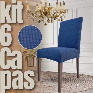 Imagem de Coreana - Kit 6 Capas de Cadeira Linha Gold - Azul - OK Darling