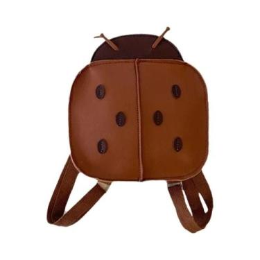 Imagem de Mochila Escolar Unissex Infantil De Couro PU Com Design Joaninha, Moda