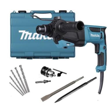 Imagem de Kit Martelete Rompedor SDS Plus Makita, 800W, 3.0J, com Maleta e Acess