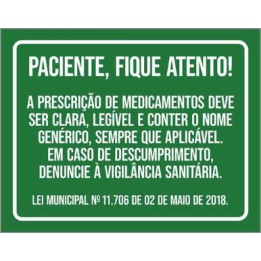 Imagem de Placa Sinalização - Paciente Fique Atento 18X23 - Sinalizo