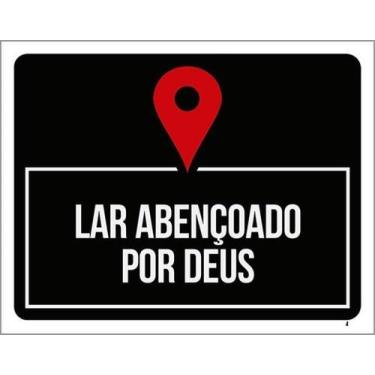 Imagem de Kit 10 Placas Lar Abençoado Por Deus 27X35 - Sinalizo