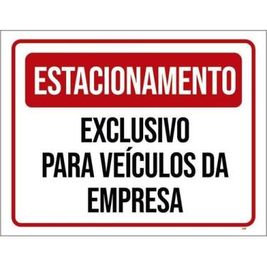 Imagem de Kit 10 Placa Acm Estacionamento Veículos Empresa 18X23 - Sinalizo