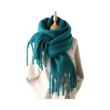 Imagem de Cachecol De Inverno Feminino Em Cashmere, Manta Quente E Macia, Xale L