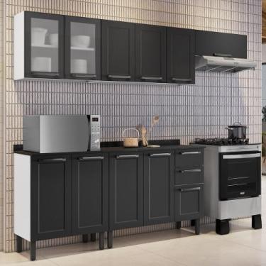 Imagem de Cozinha Modulada em Aço 5 Peças 11 Portas Sendo 2 de Vidro 2 Gavetas F