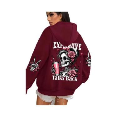 Imagem de Moletom Feminino Multicolorido Com Estampa Engraçada, Casual E Solto, 