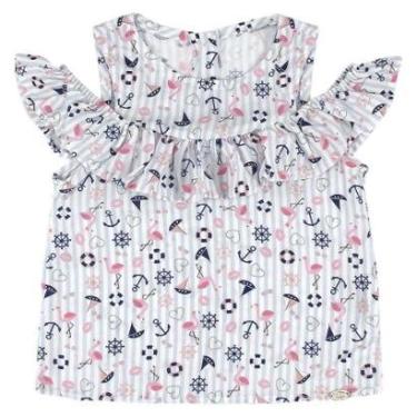 Imagem de Blusinha Infantil Look Jeans Viscose Estampada - 01 - UNICA-Feminino