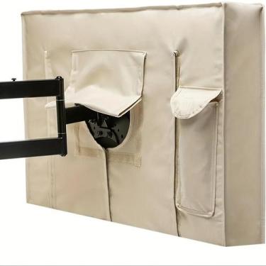 Imagem de Capa Protetora Para TV De Painel Plano De 52-55 Polegadas, Bege, Imper