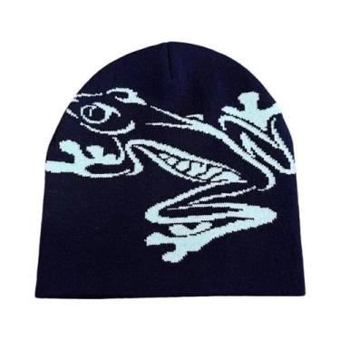 Imagem de Gorro Unissex Com Estampa De Sapo, Chapéu De Inverno De Malha Elástica
