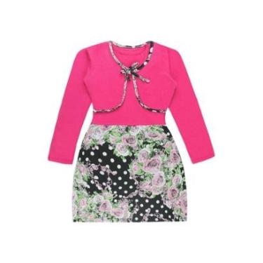 Imagem de Conjunto Vestido Floral com Bolero e Touca - Big Bless-Feminino