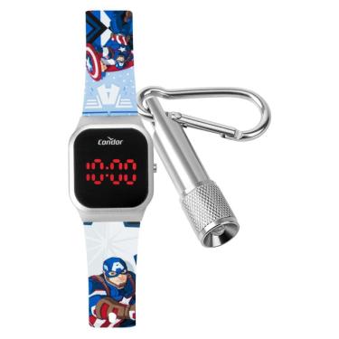 Imagem de Relógio Condor Masculino Ref: Cohb21aah/k8a Infantil LED Capitão America
