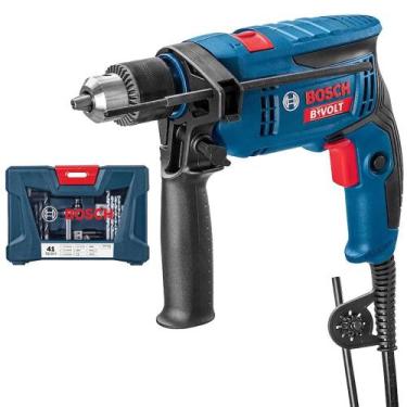 Imagem de Furadeira de Impacto GSB13RE Bivolt Com Estojo de Brocas 41 Peças BOSC