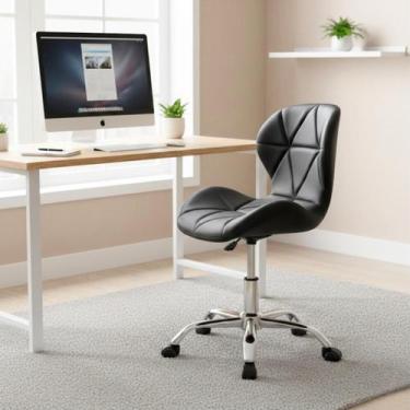 Imagem de Banqueta Office Regulagem De Altura Base Cromada Sem Braços Material S