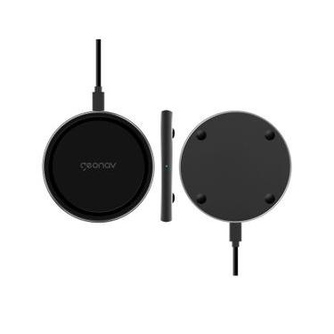 Imagem de Carregador por Indução Compatível com Smartphones Padrão Qi Cinza Escuro - Geonav - QI10WG