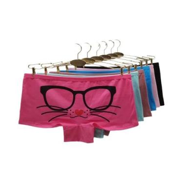 Imagem de Shorts Boxer De Algodão Com Estampa Para Mulheres, Pacote Com 3 Peças,