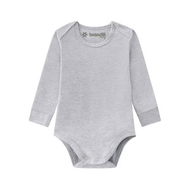 Imagem de Body básico bebê unissex de cotton Brandili Baby-CINZA