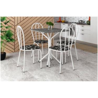 Imagem de Mesa de Jantar 4 Cadeiras Quadrada Branca Artefamol America Thais, Bra