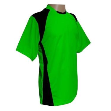 Imagem de Kit de Uniforme Completo 16+1 Verde Limão/Preto - TRB Sports, Verde cl